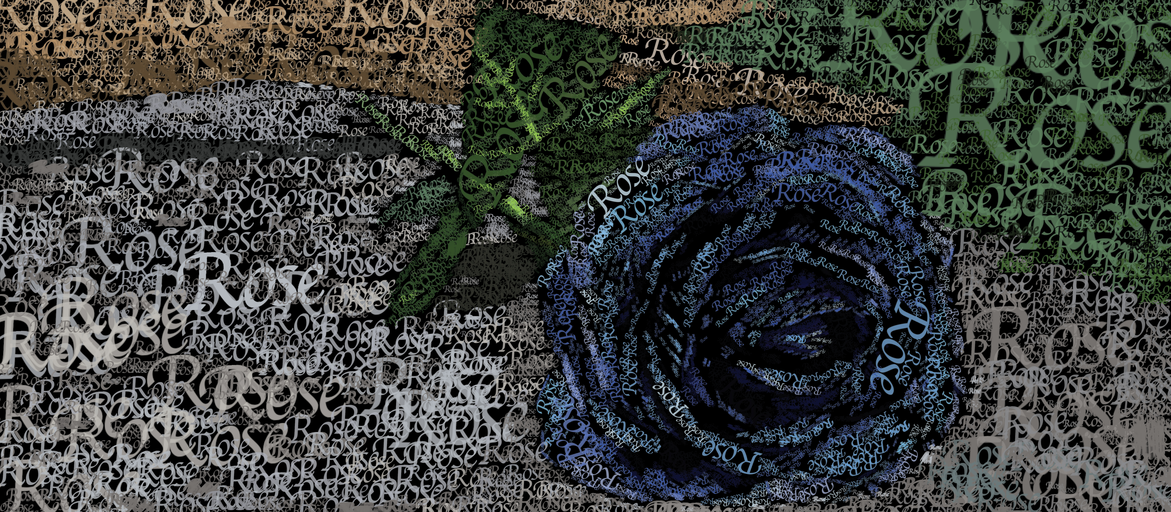 Typography of a blue rose